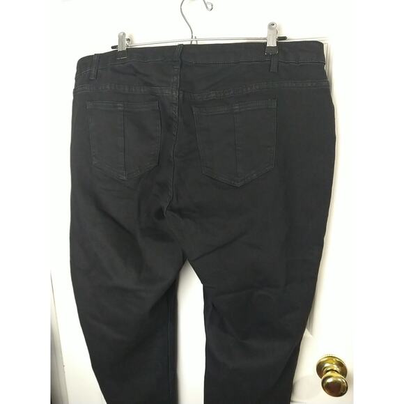 OSO Casual Woman 18W Jeans Black Stretch Ankle 5 Pocket Casual Ankle Tie Accent - Picture 9 of 10